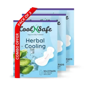 CoolNSafe All-Day Comfort Sanitary  Pads XXXL(350MM) | Pack of 3 (36 Pads) | 10-in-1 Medicated Health Technology | Extra-Wide Core with Front-to-Back Coverage | Up to 12 Hours Protection | Herbal Cooling Comfort | Super Soft & Breathable | Rash-Free | 100% Toxic-Free