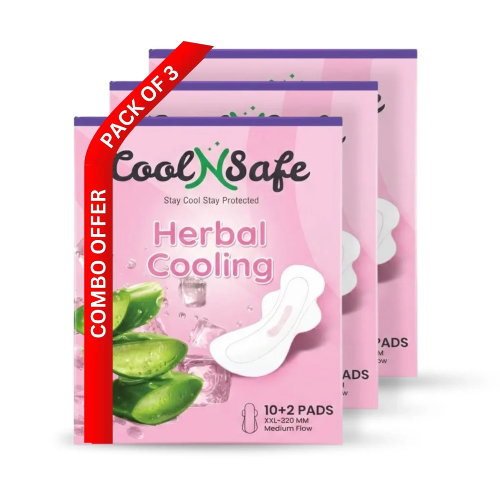 CoolNSafe All-Day Comfort Sanitary  Pads XXL(320MM) | Pack of 3 (36 Pads)