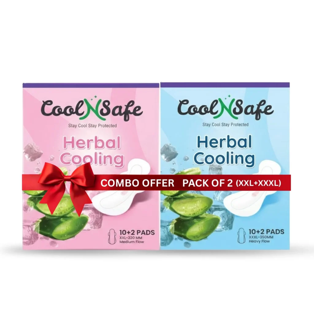 Cool N Safe All-Day Comfort Sanitary Pads XXL (320MM) + XXXL (350MM) | Pack of 2